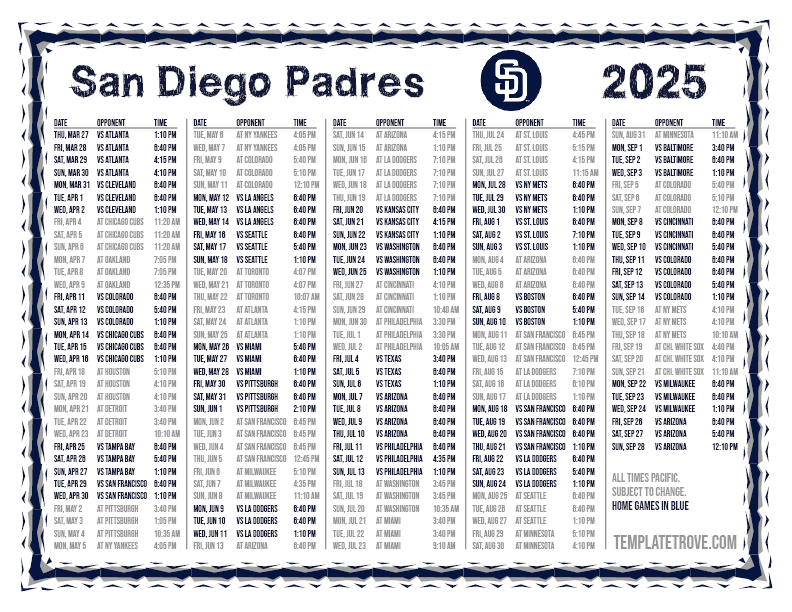 2025 San Diego Padres Baseball Broadcast Schedule Revealed 2025 San Diego Padres Baseball Broadcast Schedule Revealed