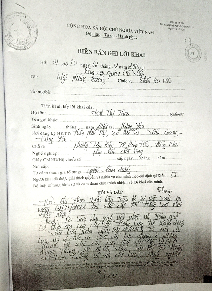 Bảo Mẫu Tiền Giang Tát Trẻ: Toàn Văn Lời Khai Bảo Mẫu Tiền Giang Tát Trẻ: Toàn Văn Lời Khai