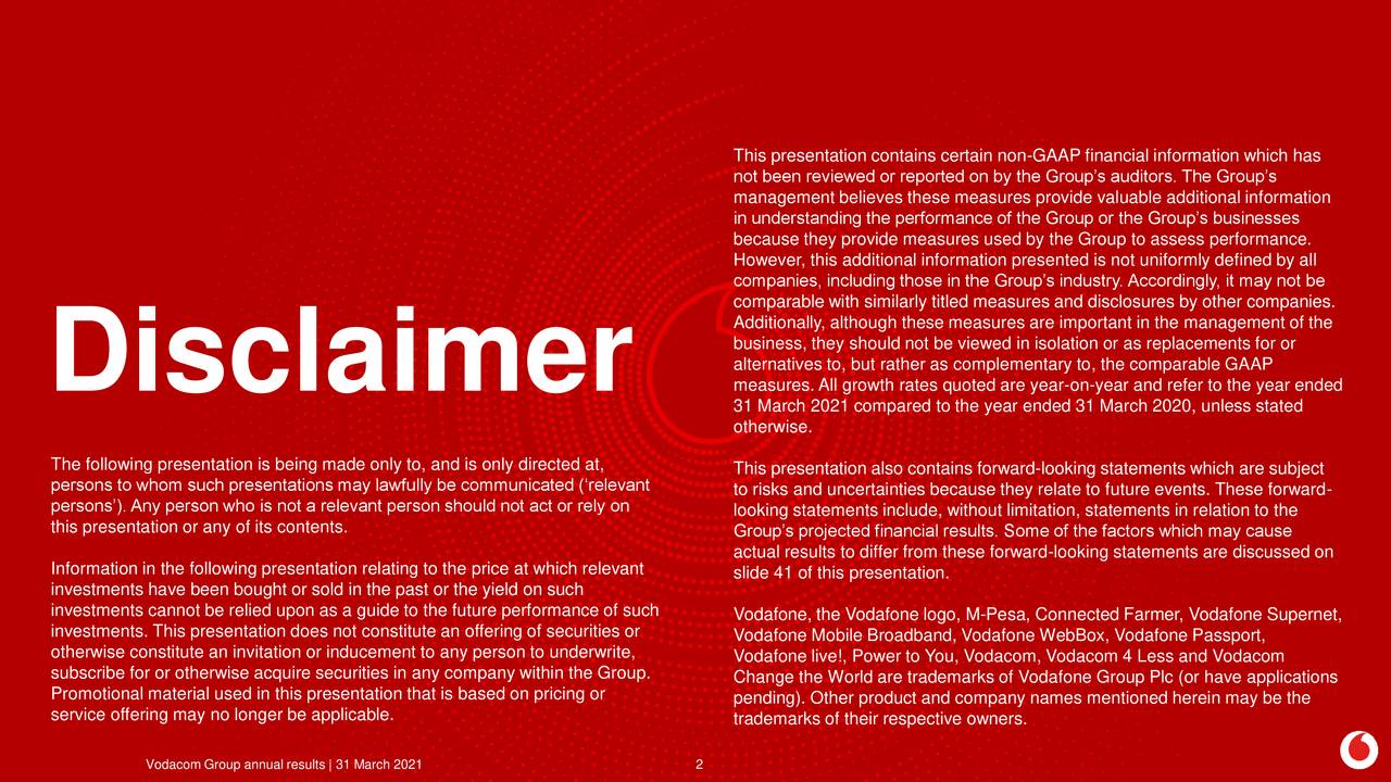 Better-Than-Expected Earnings Result In Increased Vodacom (VOD) Payout Better-Than-Expected Earnings Result In Increased Vodacom (VOD) Payout