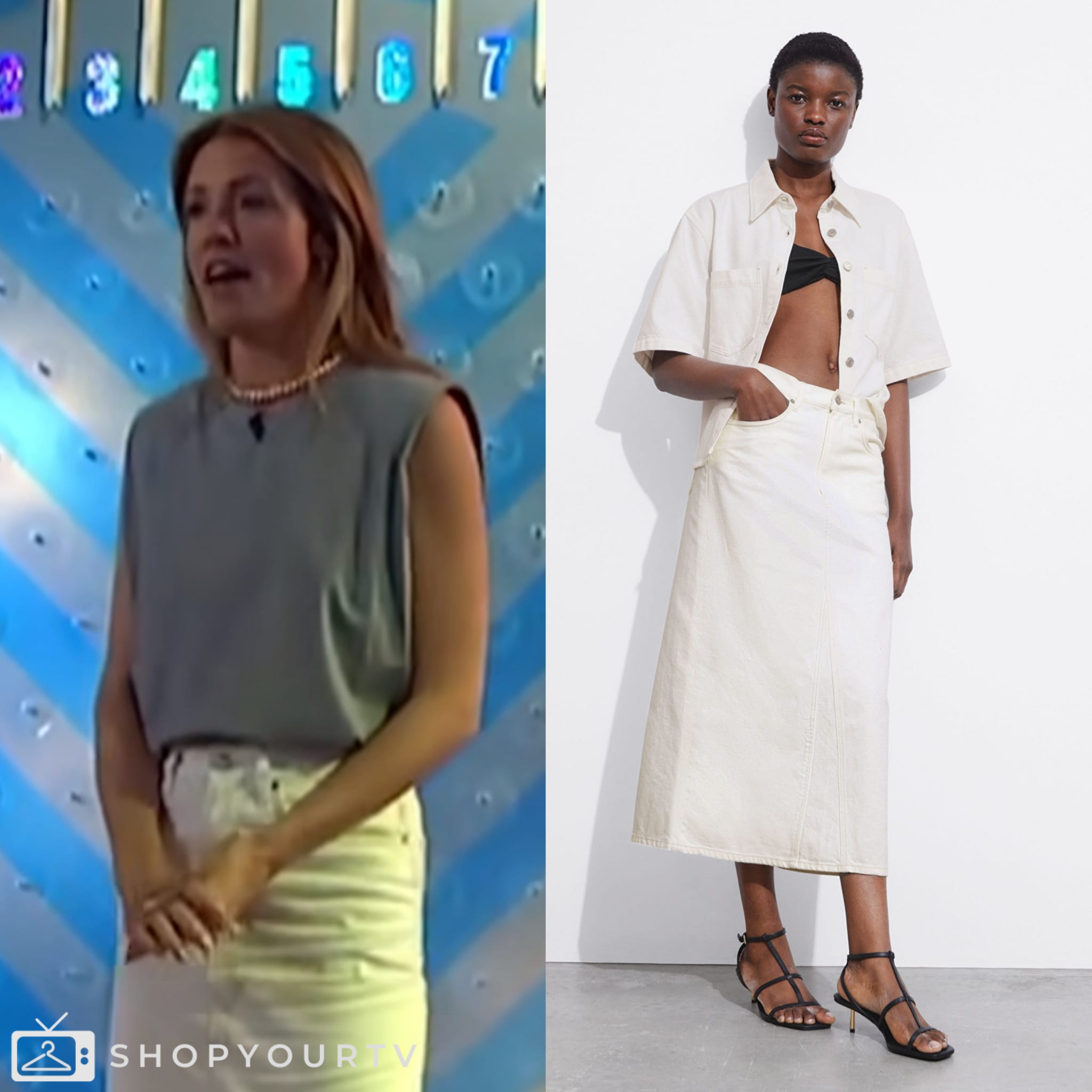 Cat Deeley's Cowboy-Inspired Denim Midi Dress: Get The Look Cat Deeley's Cowboy-Inspired Denim Midi Dress: Get The Look