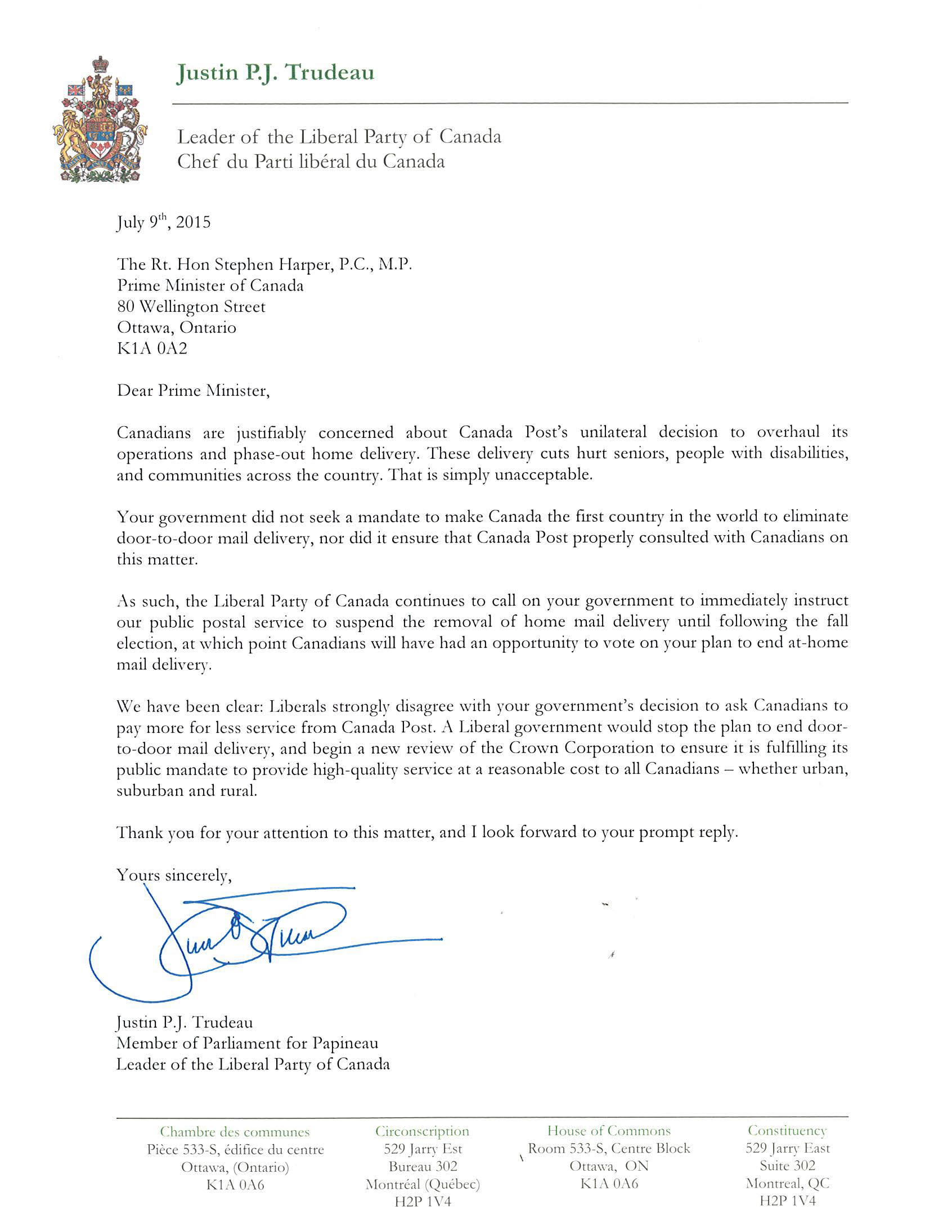 Commission Report Calls For End Of Daily Home Mail Delivery In Canada Commission Report Calls For End Of Daily Home Mail Delivery In Canada