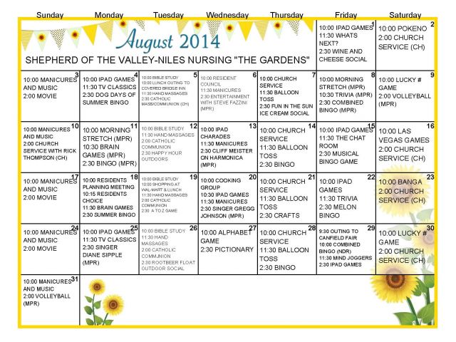 Comprehensive Calendar Of Trips And Activities For Seniors Comprehensive Calendar Of Trips And Activities For Seniors