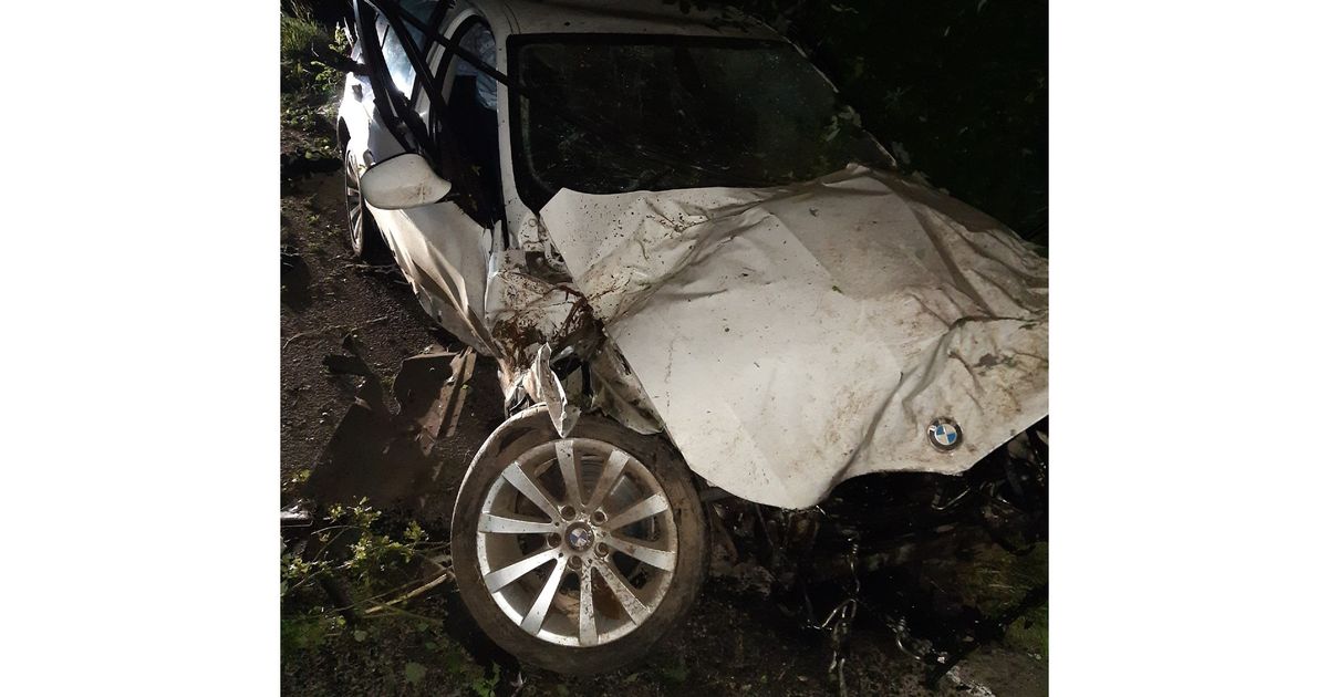 Emergency Services Respond To M56 Car Overturn Emergency Services Respond To M56 Car Overturn