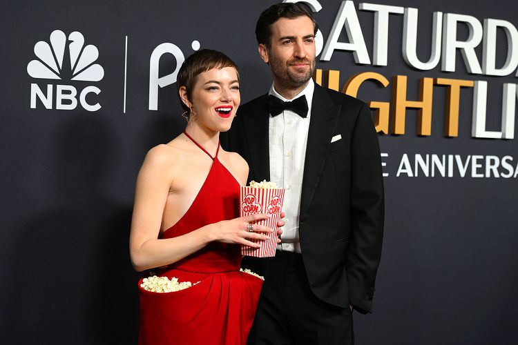 Emma Stone's Choice: Popcorn Dress Steals The Show At SNL 50th Emma Stone's Choice: Popcorn Dress Steals The Show At SNL 50th