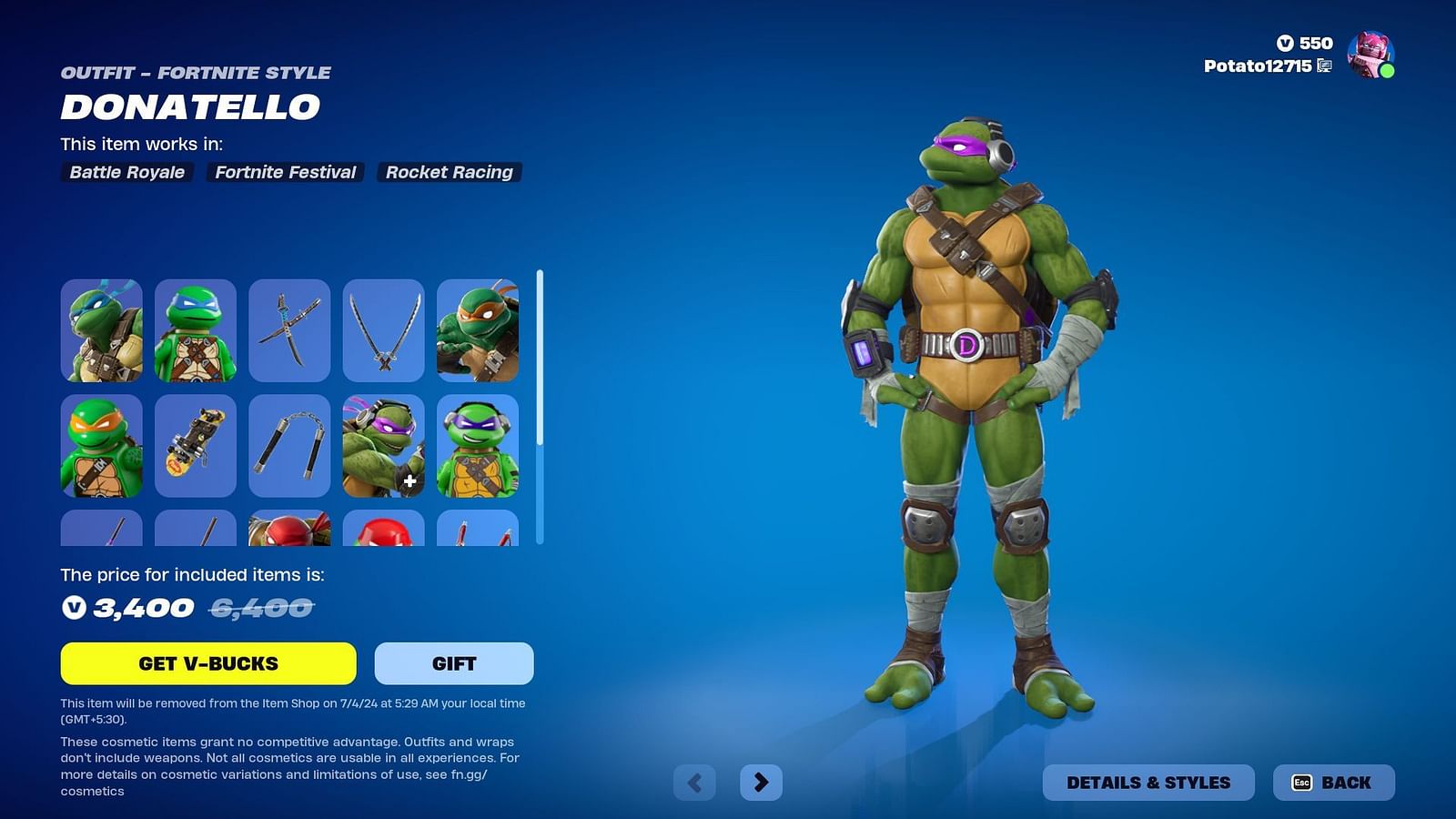 Every Teenage Mutant Ninja Turtle Skin In Fortnite Every Teenage Mutant Ninja Turtle Skin In Fortnite