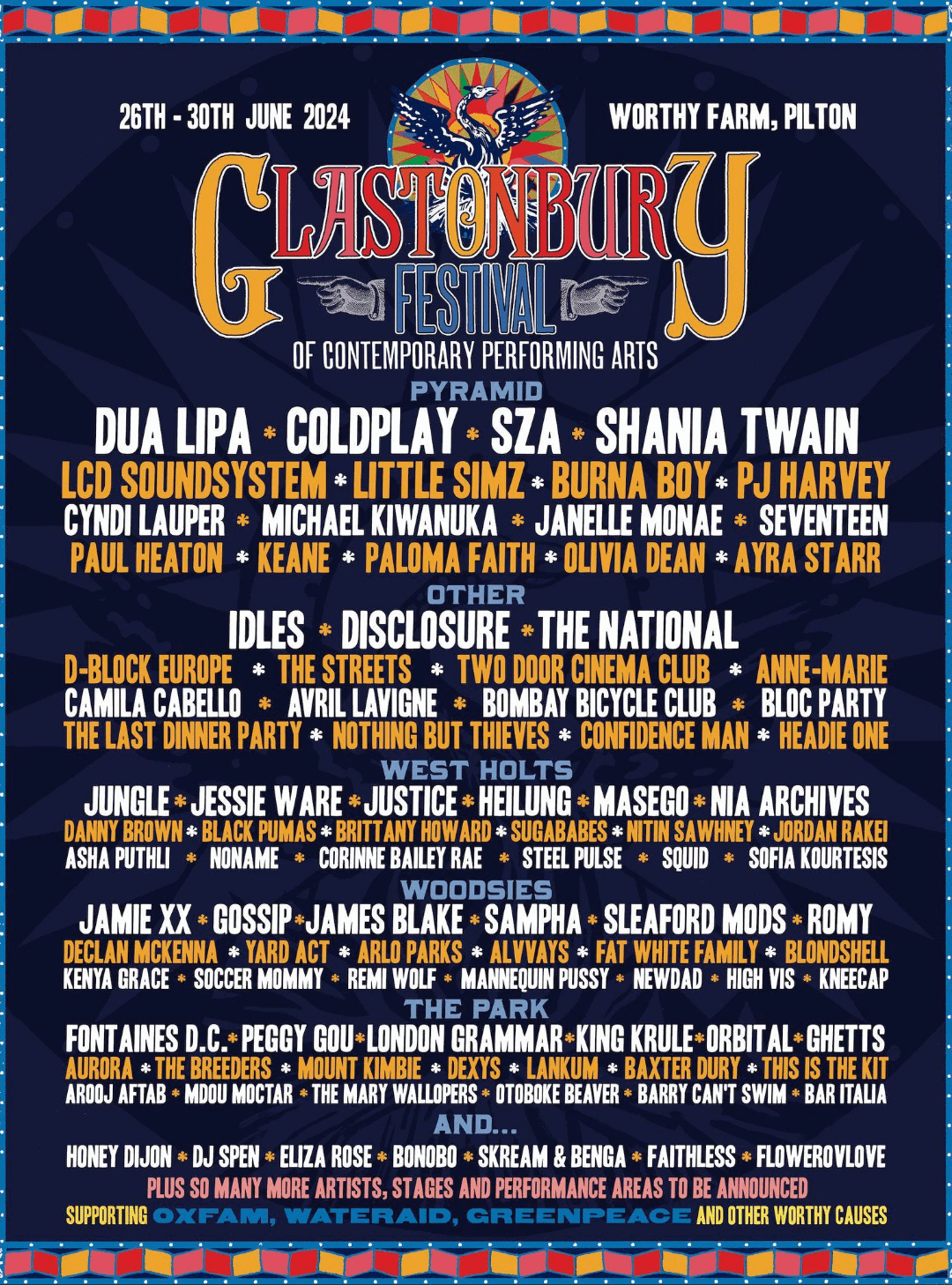 Glastonbury Headliners 2024: The 1975 & Olivia Rodrigo Confirmed Glastonbury Headliners 2024: The 1975 & Olivia Rodrigo Confirmed