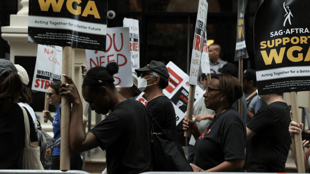 Hollywood Production Grinds To Halt Amidst Actors' And Writers' Strike Hollywood Production Grinds To Halt Amidst Actors' And Writers' Strike