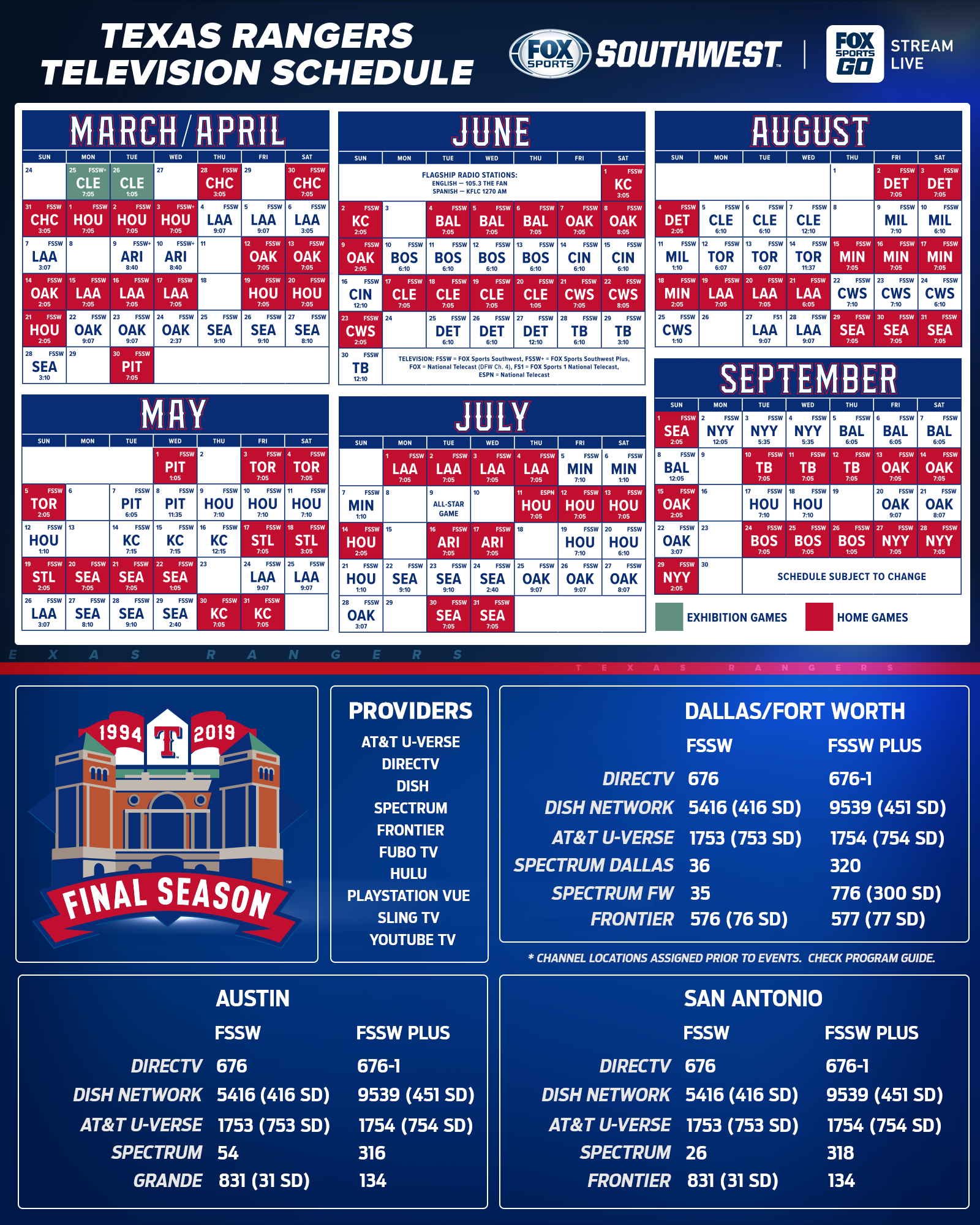 How To Watch Texas Rangers Games In 2025: Schedule, Broadcast Info, Blackouts & National TV How To Watch Texas Rangers Games In 2025: Schedule, Broadcast Info, Blackouts & National TV