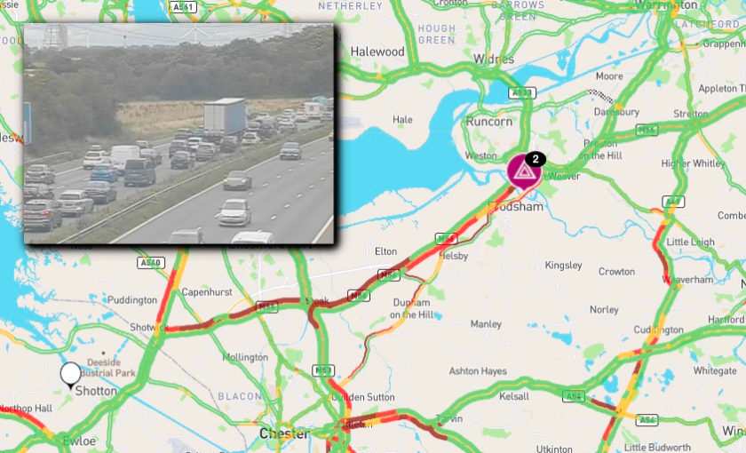 M56 Traffic Delays: Cheshire/Deeside Collision M56 Traffic Delays: Cheshire/Deeside Collision