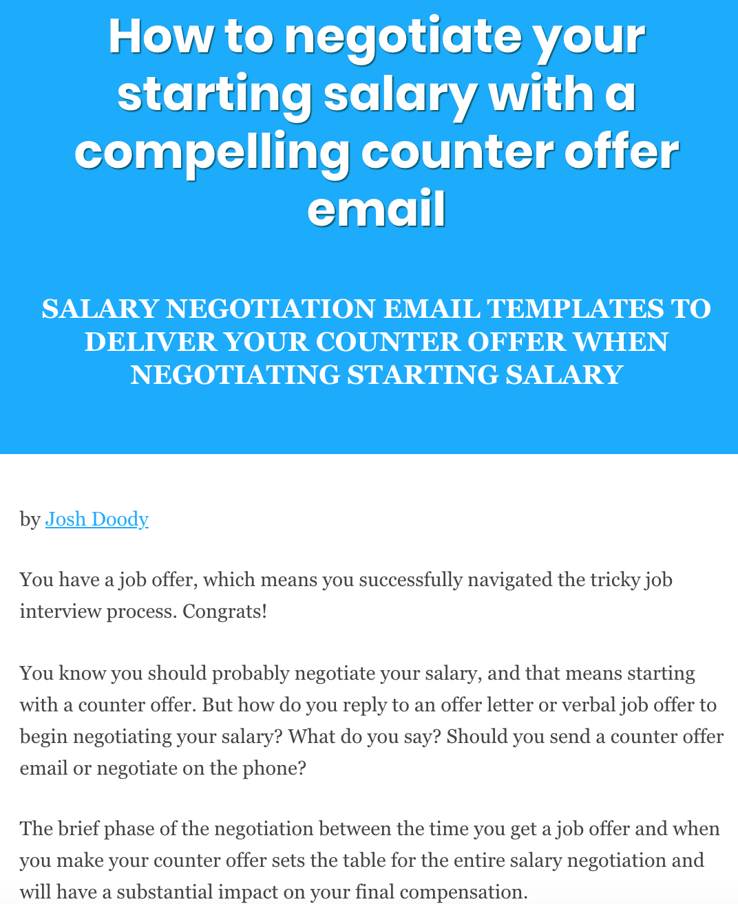 Negotiating Your Salary: Addressing A 'Best And Final' Offer Negotiating Your Salary: Addressing A 'Best And Final' Offer