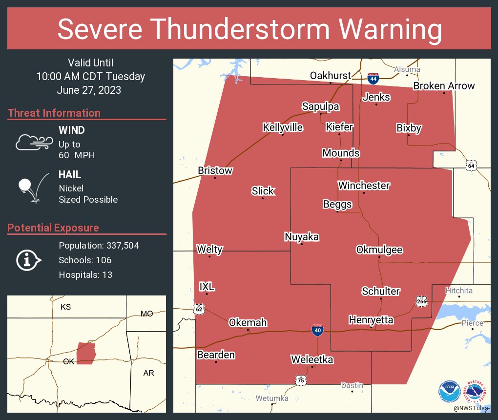 NWS Tulsa Issues Warning: Near-Blizzard Conditions In The Area NWS Tulsa Issues Warning: Near-Blizzard Conditions In The Area