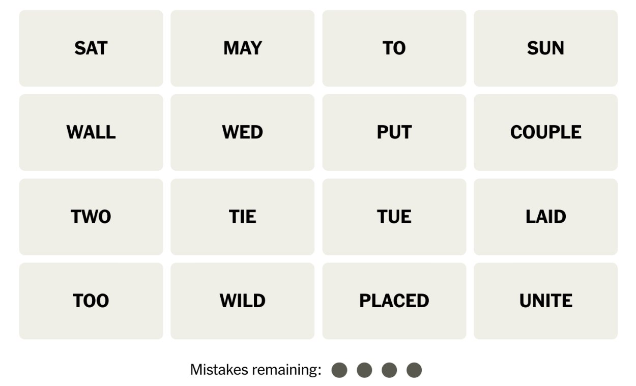 NYT Connections April 15, 2024 - Puzzle #674 Solutions NYT Connections April 15, 2024 - Puzzle #674 Solutions