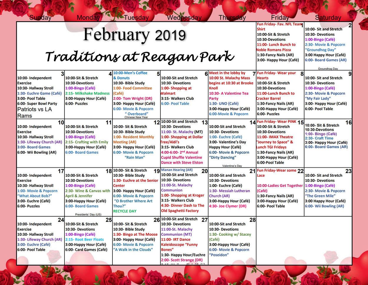 Senior Calendar: Trips, Activities & Events Senior Calendar: Trips, Activities & Events