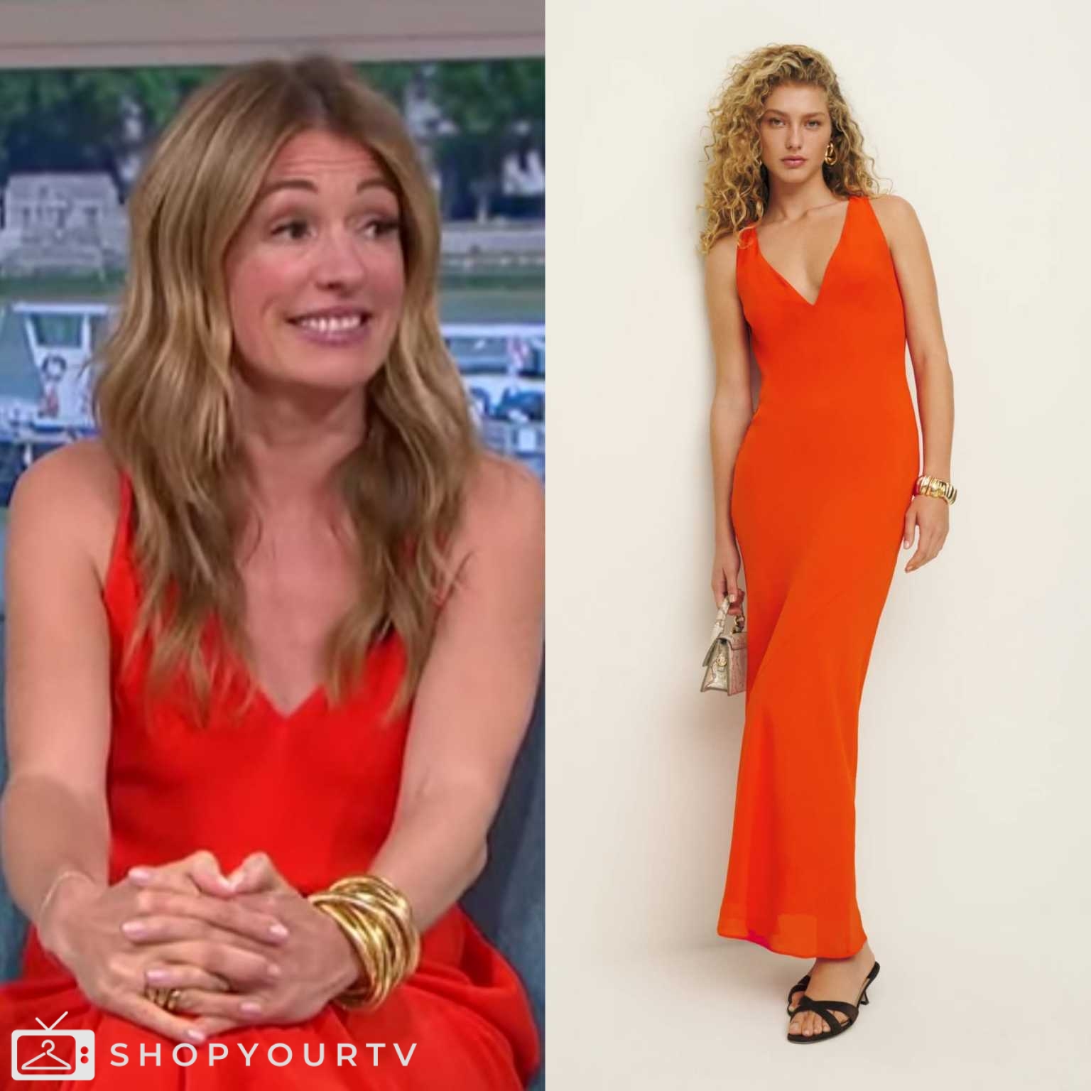 Spring Fashion 2024: Cat Deeley's Cream Pleated Midi Skirt Spring Fashion 2024: Cat Deeley's Cream Pleated Midi Skirt