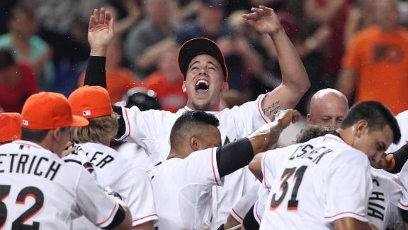 Stowers' Walk-Off Grand Slam Propels Marlins Past Athletics, 9-6 Stowers' Walk-Off Grand Slam Propels Marlins Past Athletics, 9-6
