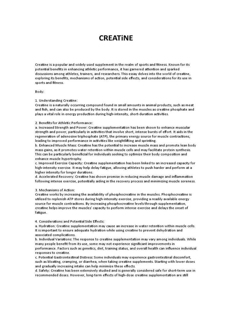 The Ultimate Guide To Creatine Supplementation The Ultimate Guide To Creatine Supplementation