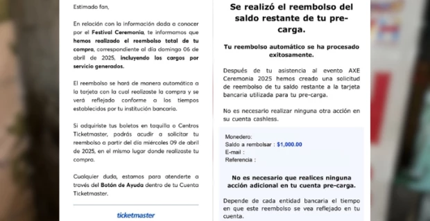 Ticketmaster: Proceso De Reembolso Por Cancelación Del Axe Ceremonia 2025