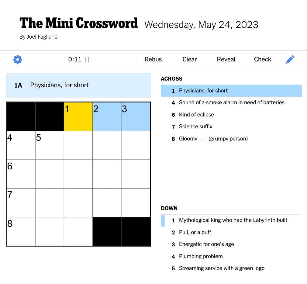 Today's NYT Mini Crossword Answers (March 20, 2025) Today's NYT Mini Crossword Answers (March 20, 2025)