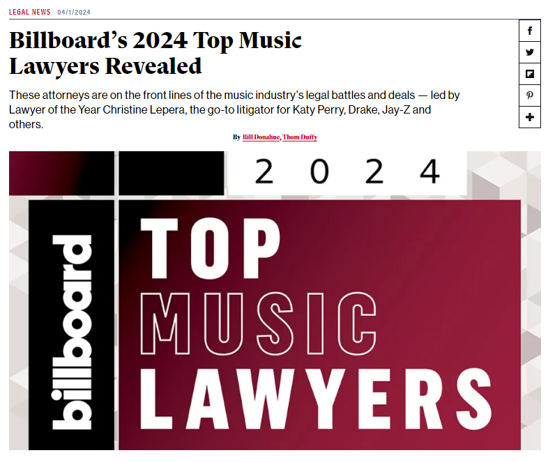 Top Music Lawyers 2025: Billboard's Predicted Power Players Top Music Lawyers 2025: Billboard's Predicted Power Players
